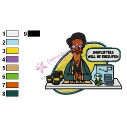 Apu Nahasapeema Simpsons Embroidery
